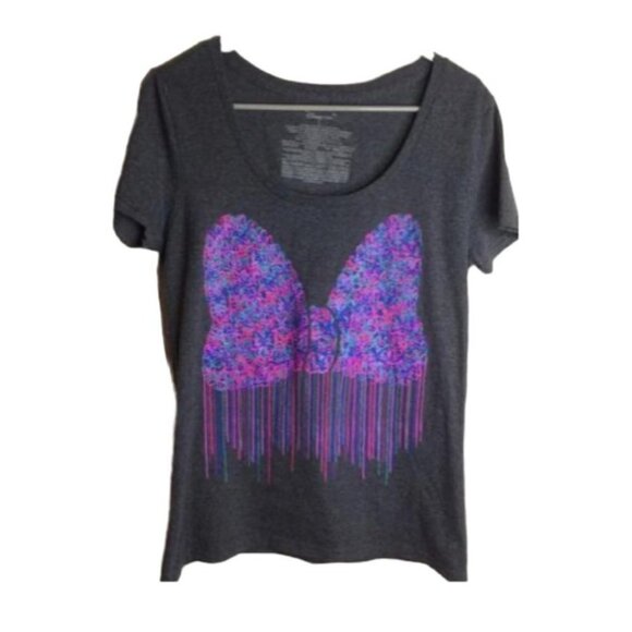 Disney Short Sleeve Minnie Mouse Head Tee Large Gray - Picture 1 of 1